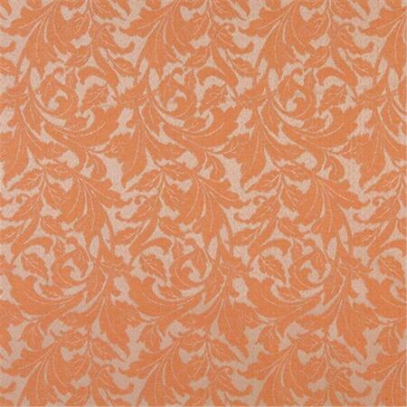 DESIGNER FABRICS 54 In. Wide Orange- Floral Leaf Outdoor- Indoor- Marine Scotchgarded Fabric F603